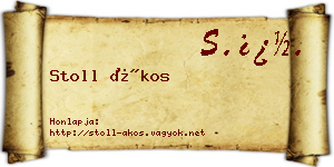 Stoll Ákos névjegykártya